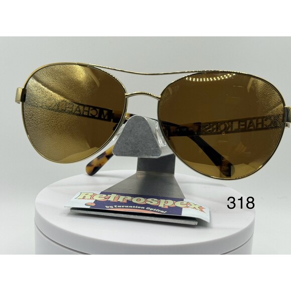 Vintage Y2K Sunglasses NOS 2000s Style Polarized Gold Mirror Michael Kors 5003 - Picture 1 of 8